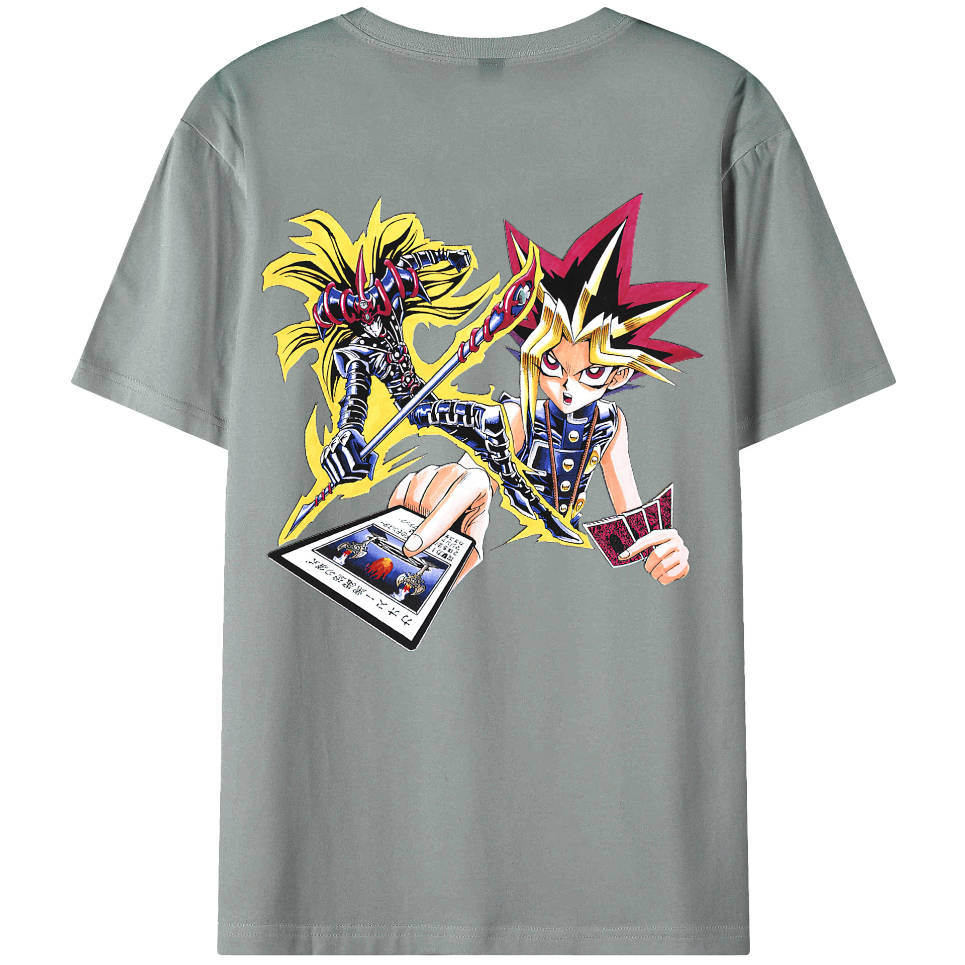 （画像用） 遊☆戯☆王 Yu-Gi-Oh! 綿100％ メンズ半袖Tシャツ（バックプリント） 通気性